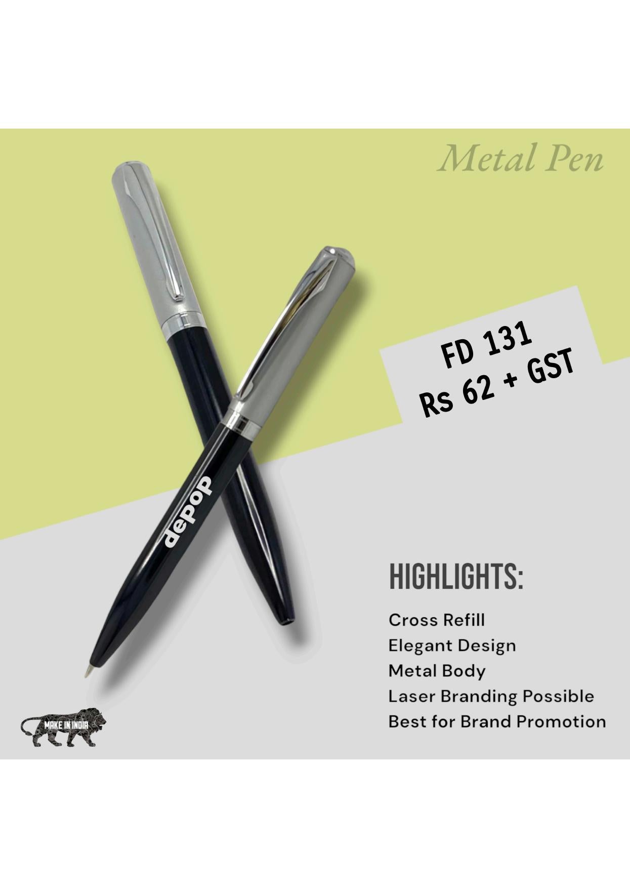 FD 131 Premium Silver-Cap Metal Pen